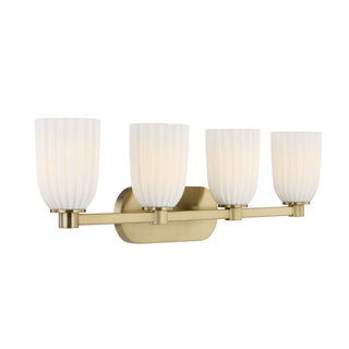 Baldwin Four Light Bathroom Vanity in Noble Brass