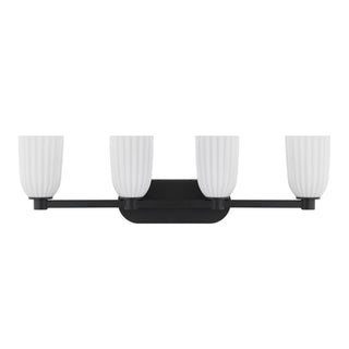 Baldwin Four Light Bathroom Vanity in Matte Black