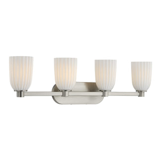 Baldwin Four Light Bathroom Vanity in Satin Nickel