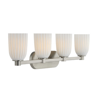 Baldwin Four Light Bathroom Vanity in Satin Nickel