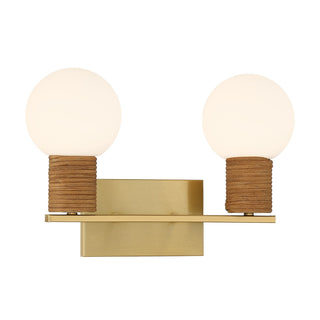 Jarrell Two Light Bathroom Vanity in Warm Brass