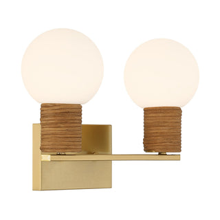 Jarrell Two Light Bathroom Vanity in Warm Brass