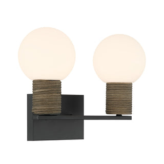 Jarrell Two Light Bathroom Vanity in Matte Black