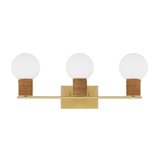 Jarrell Three Light Bathroom Vanity in Warm Brass