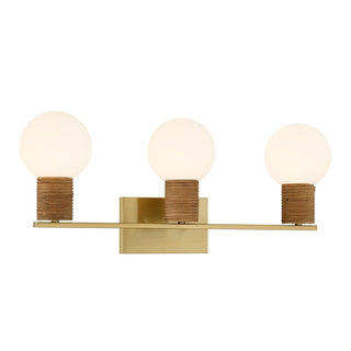 Jarrell Three Light Bathroom Vanity in Warm Brass