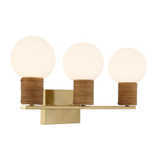 Jarrell Three Light Bathroom Vanity in Warm Brass