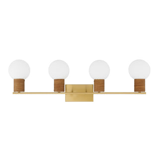 Jarrell Four Light Bathroom Vanity in Warm Brass