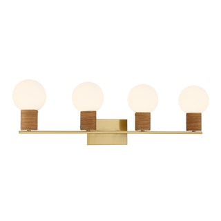 Jarrell Four Light Bathroom Vanity in Warm Brass