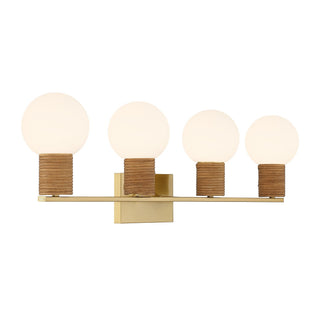 Jarrell Four Light Bathroom Vanity in Warm Brass