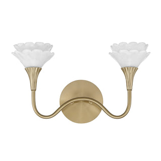 Florena Two Light Bathroom Vanity in Noble Brass