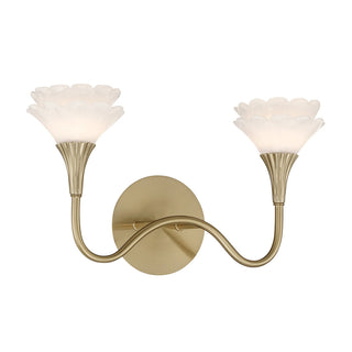 Florena Two Light Bathroom Vanity in Noble Brass