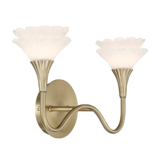 Florena Two Light Bathroom Vanity in Noble Brass