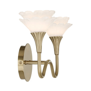 Florena Two Light Bathroom Vanity in Noble Brass