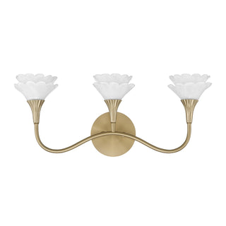 Florena Three Light Bathroom Vanity in Noble Brass