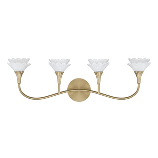Florena Four Light Bathroom Vanity in Noble Brass