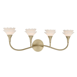Florena Four Light Bathroom Vanity in Noble Brass