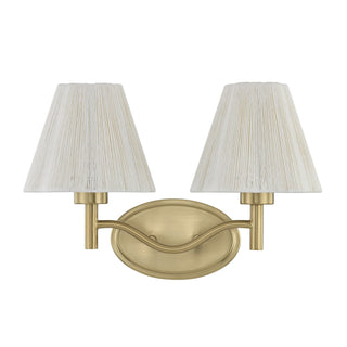 Rosa Two Light Bathroom Vanity in Noble Brass