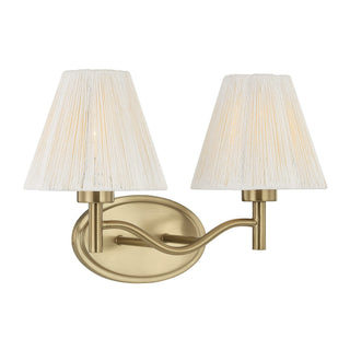 Rosa Two Light Bathroom Vanity in Noble Brass