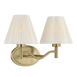 Rosa Two Light Bathroom Vanity in Noble Brass