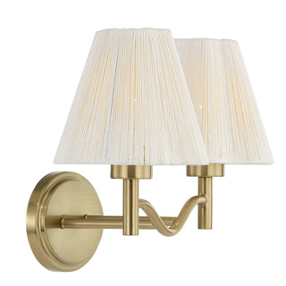 Rosa Two Light Bathroom Vanity in Noble Brass