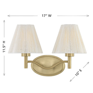 Rosa Two Light Bathroom Vanity in Noble Brass