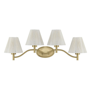 Rosa Four Light Bathroom Vanity in Noble Brass