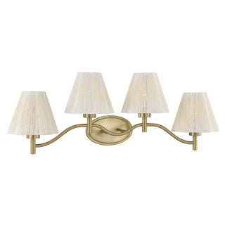Rosa Four Light Bathroom Vanity in Noble Brass