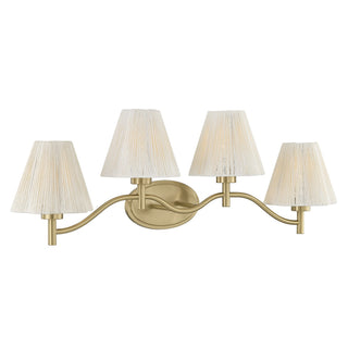 Rosa Four Light Bathroom Vanity in Noble Brass