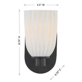 Baldwin One Light Wall Sconce in Matte Black