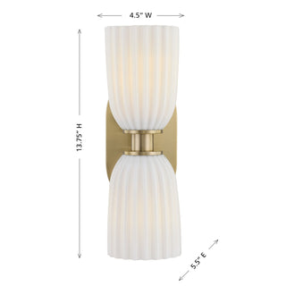 Baldwin Two Light Wall Sconce in Noble Brass