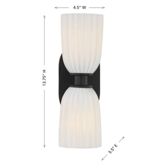 Baldwin Two Light Wall Sconce in Matte Black
