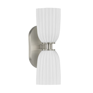 Baldwin Two Light Wall Sconce in Satin Nickel