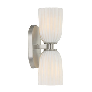 Baldwin Two Light Wall Sconce in Satin Nickel
