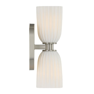 Baldwin Two Light Wall Sconce in Satin Nickel