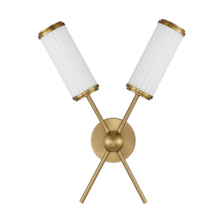 Denison Two Light Wall Sconce in Warm Brass