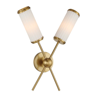 Denison Two Light Wall Sconce in Warm Brass