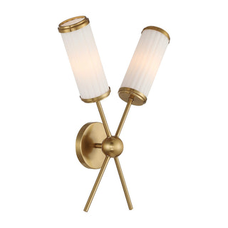 Denison Two Light Wall Sconce in Warm Brass