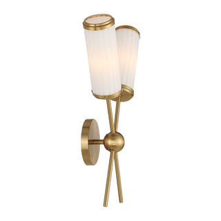 Denison Two Light Wall Sconce in Warm Brass