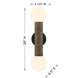 Jarrell Two Light Wall Sconce in Matte Black