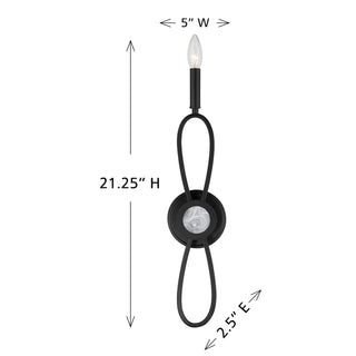 Minette One Light Wall Sconce in Matte Black
