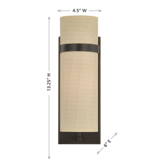 Weston One Light Wall Sconce in Mediterranean Bronze