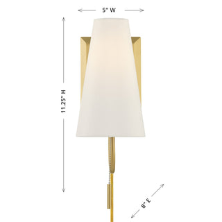 Wilkes One Light Wall Sconce in Warm Brass