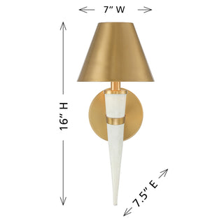 Hearne One Light Wall Sconce in Warm Brass