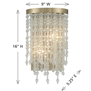 Jeanette Two Light Wall Sconce in Noble Brass