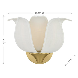 Elsie One Light Wall Sconce in Warm Brass