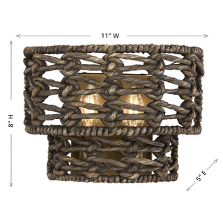 Silencio Two Light Wall Sconce in Riviera Brass