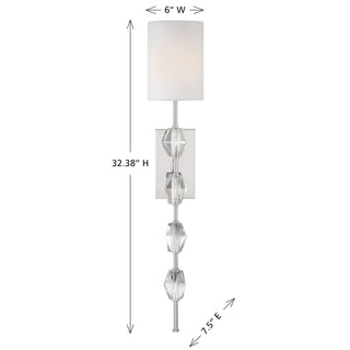 Sebring One Light Wall Sconce in Polished Nickel