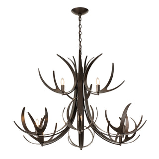 Caribou Caribou 9-Light Tiered Chandelier in Dark Smoke