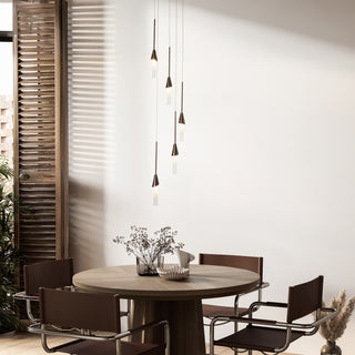Lilium Lilium 5-Light Round Pendant in Bronze