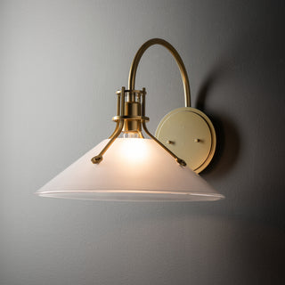 Henry Henry Large Glass Shade Sconce in Modern Brass